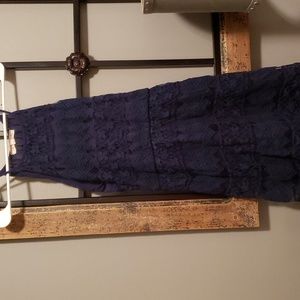 medium navy crochet lace lined dress